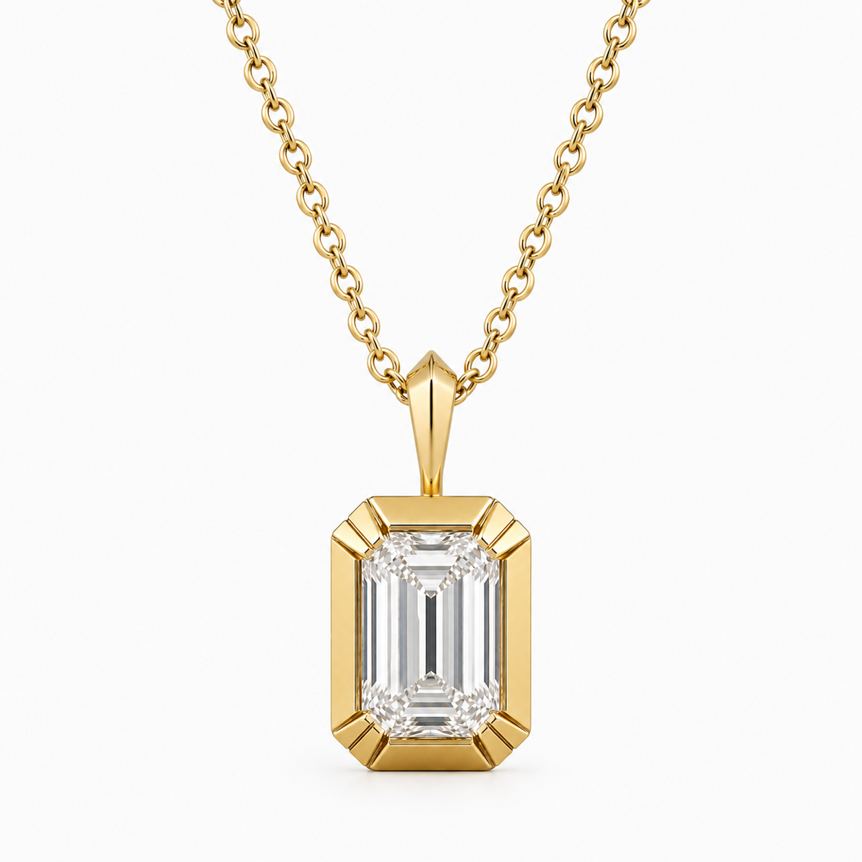 Emerald cut Lopoly pendant