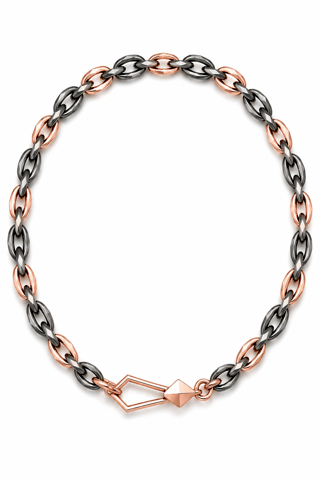 Carvion necklace in (18ct gold and oxidised silver )
