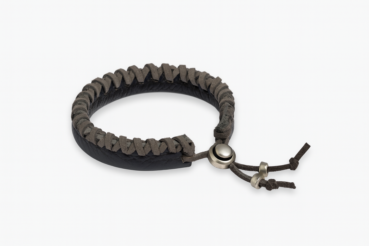 HAND STITCHED BLACKLEATHER BRACELET