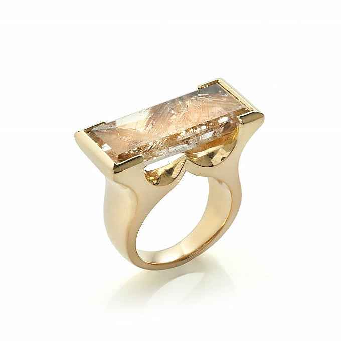 Custom rutile Quartz ring