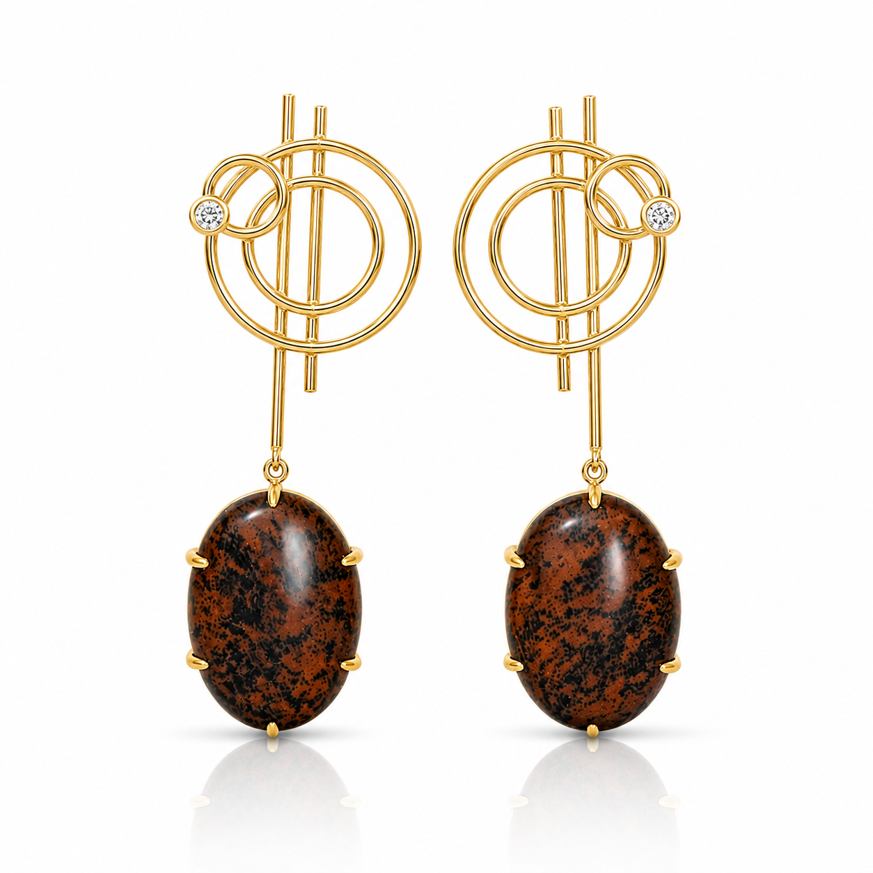 Concentric Gemstone Drop Earrings | Karl Karter