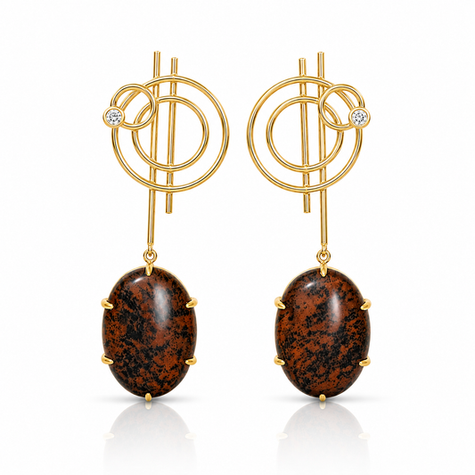 Concentric Gemstone Drop Earrings | Karl Karter
