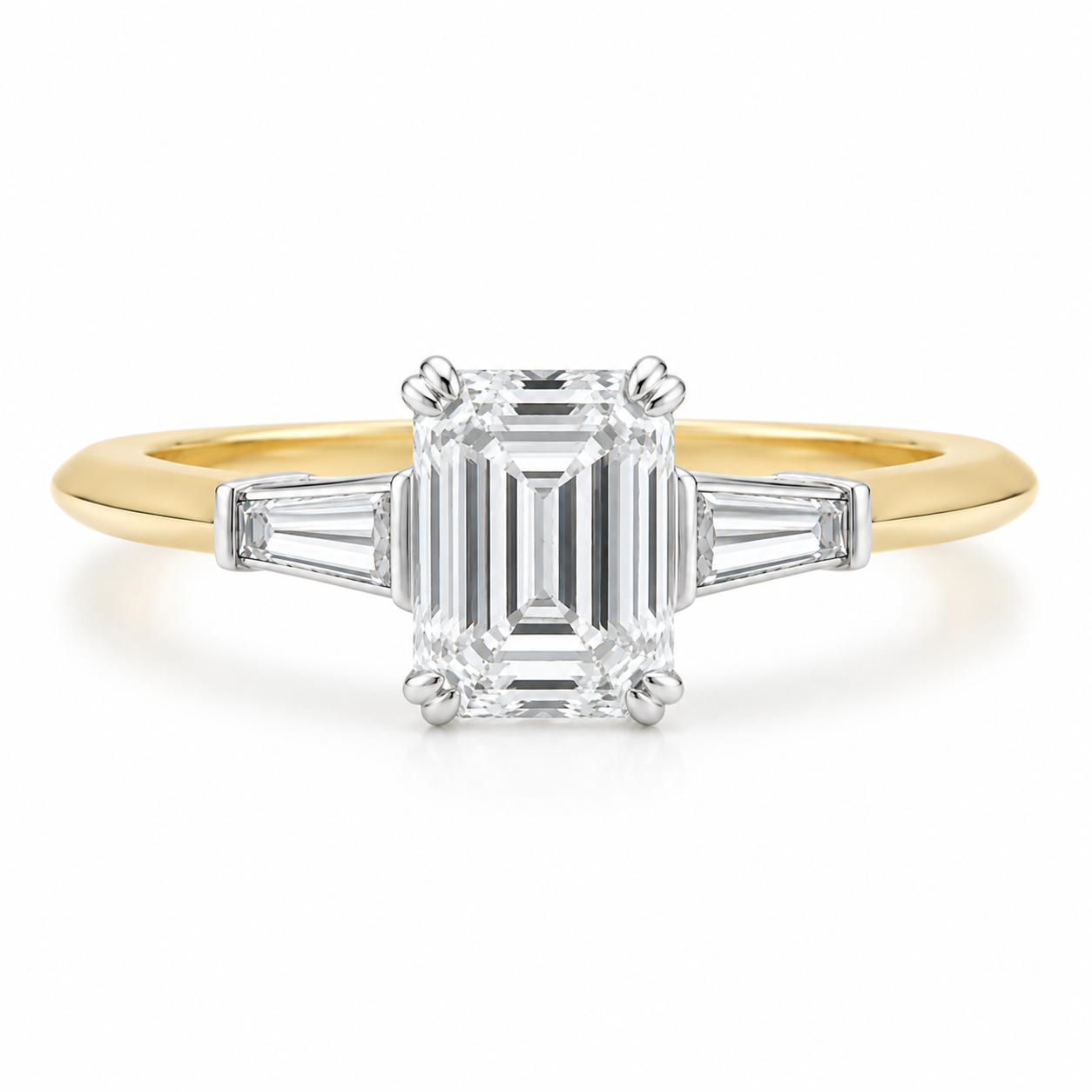 Emerald cut 3 stone