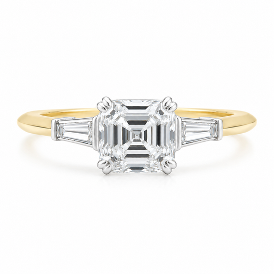 asscher cut 3 stone