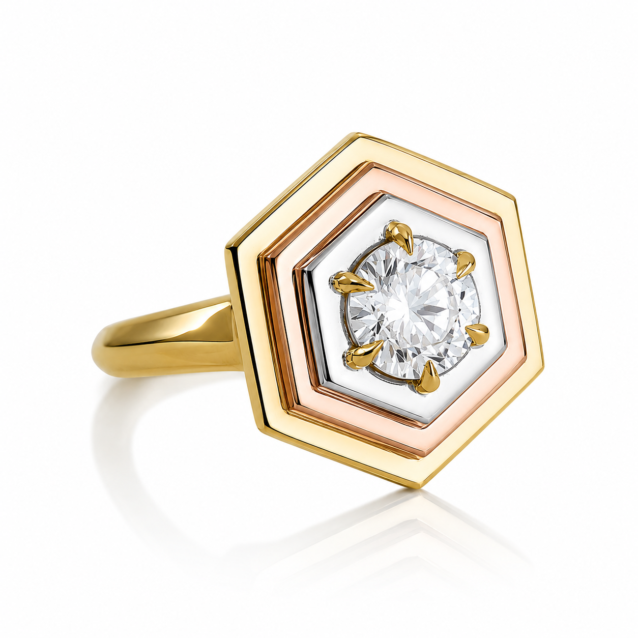 tri colour Strata ring