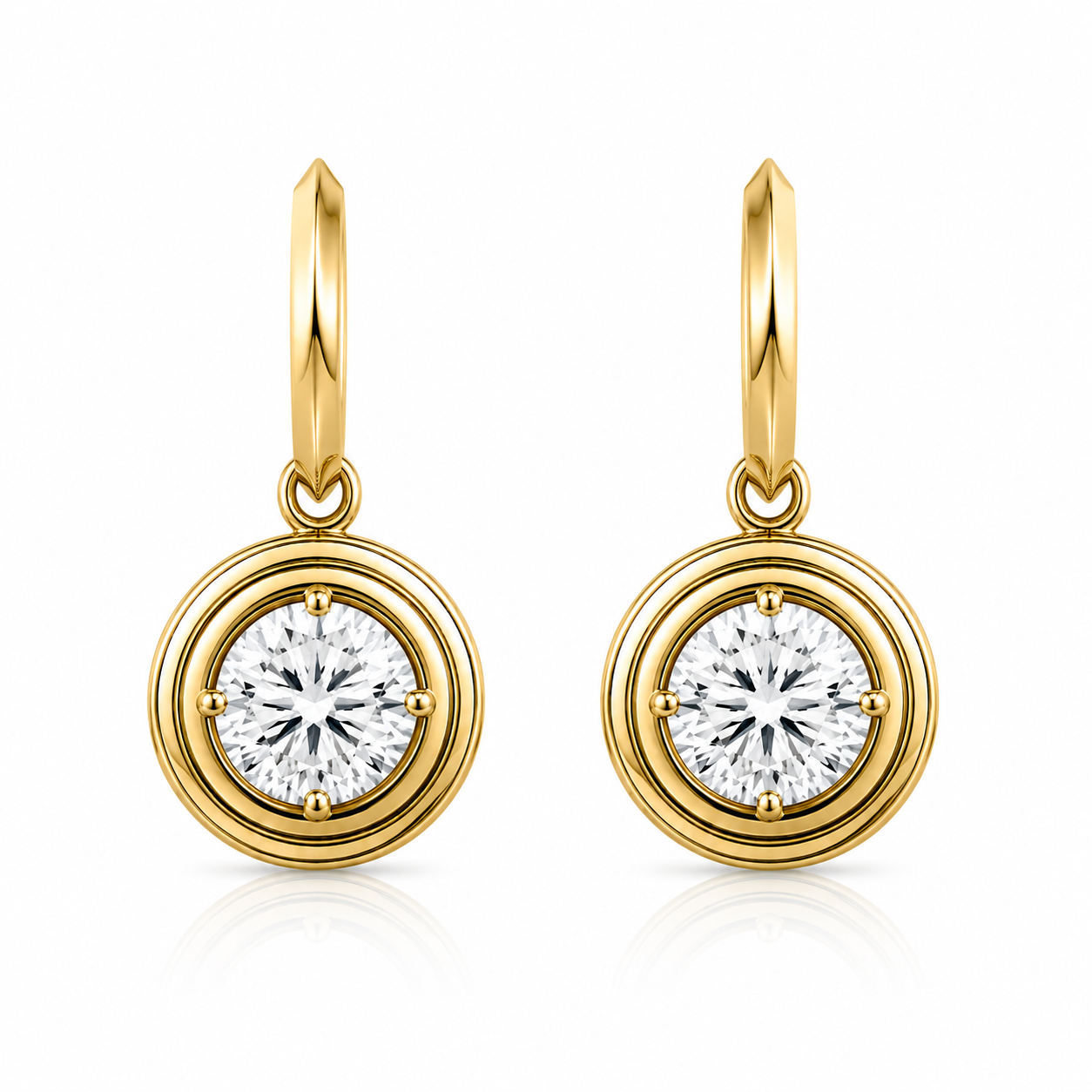 round brilliant cut strata earrings