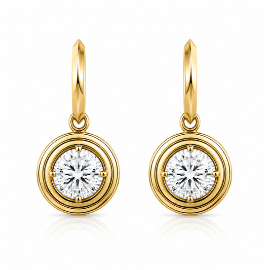 round brilliant cut strata earrings