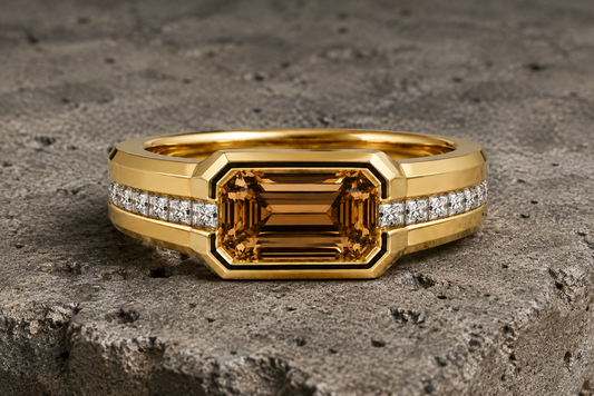 cognac custom gold ring