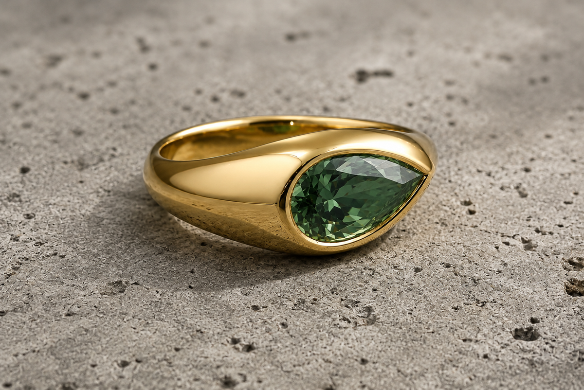 teal Sapphire pear comission