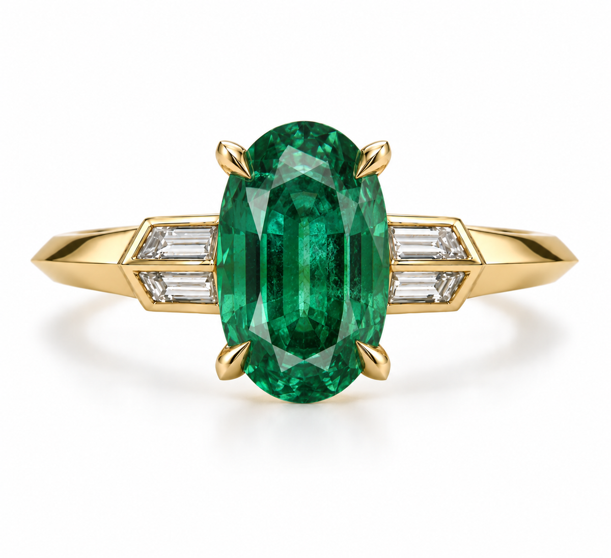 Oval Emerald engagement ring