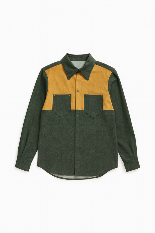 COLOUR BLOCK DENIM SHIRT