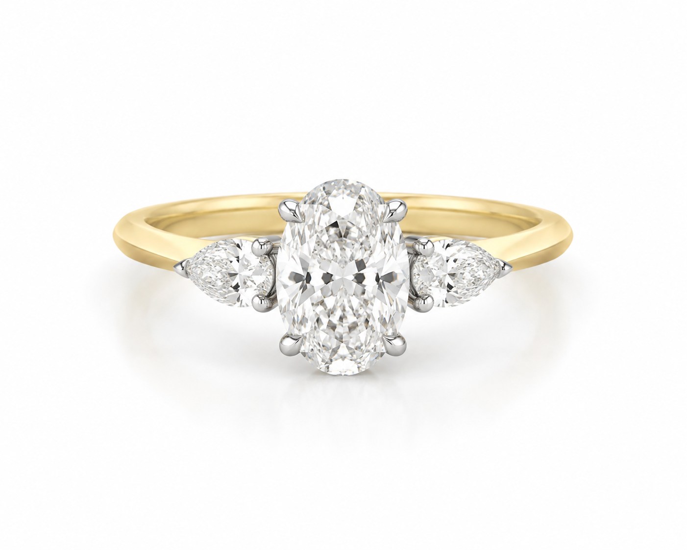 Oval and pear 3 stone