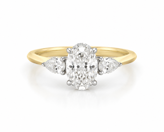 Oval and pear 3 stone