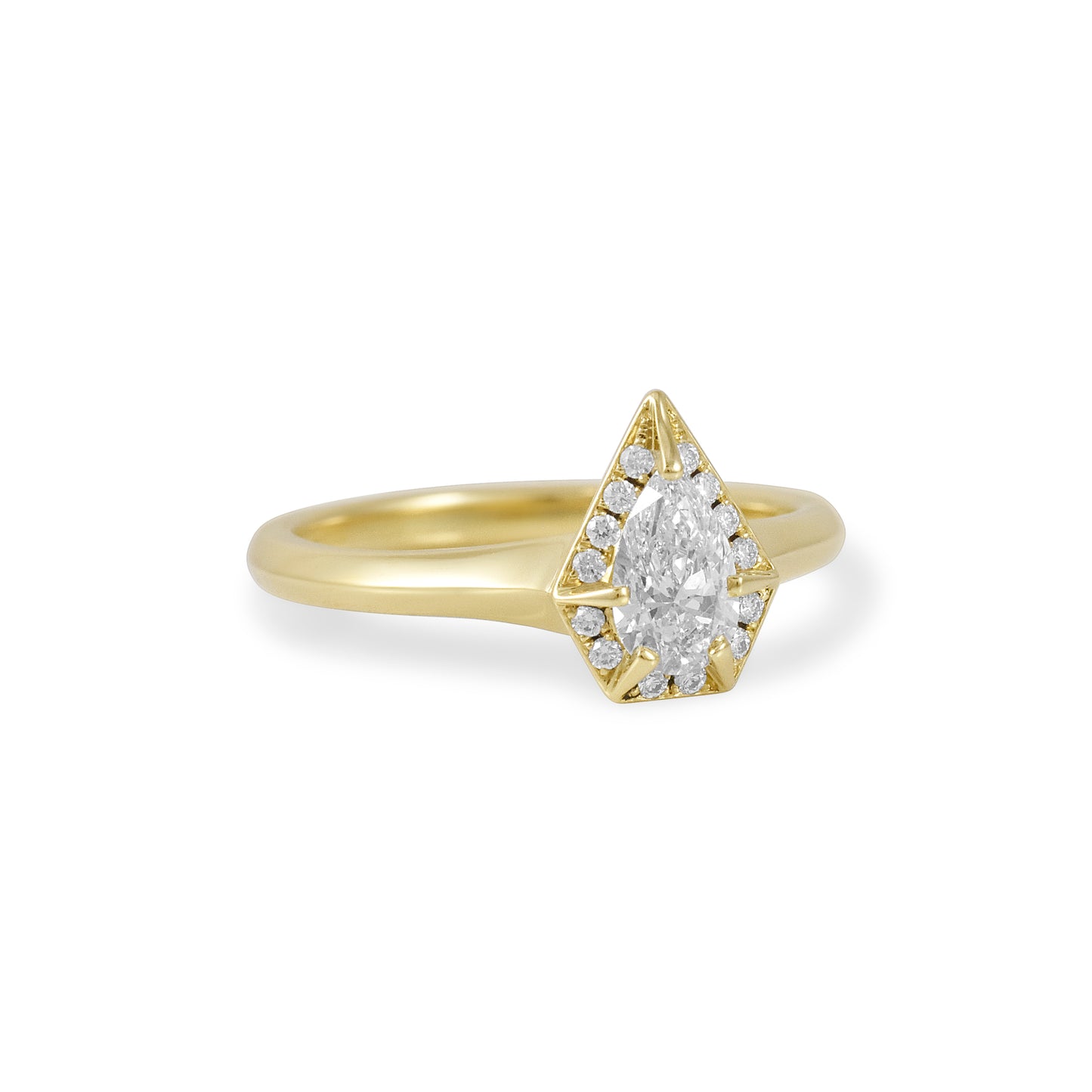 Lo-Poly Pear-cut Diamond halo