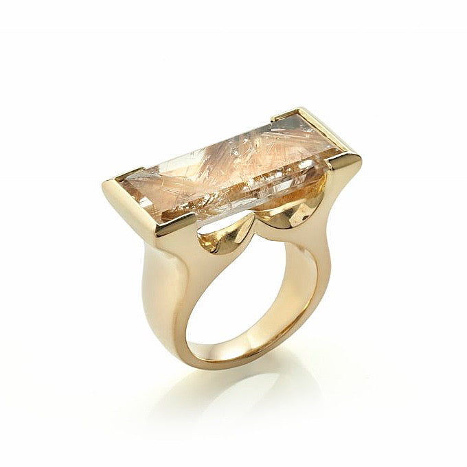 Custom rutile Quartz ring