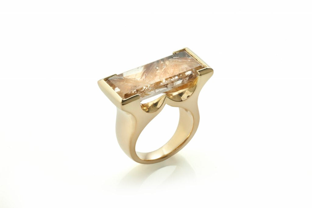 Custom rutile Quartz ring