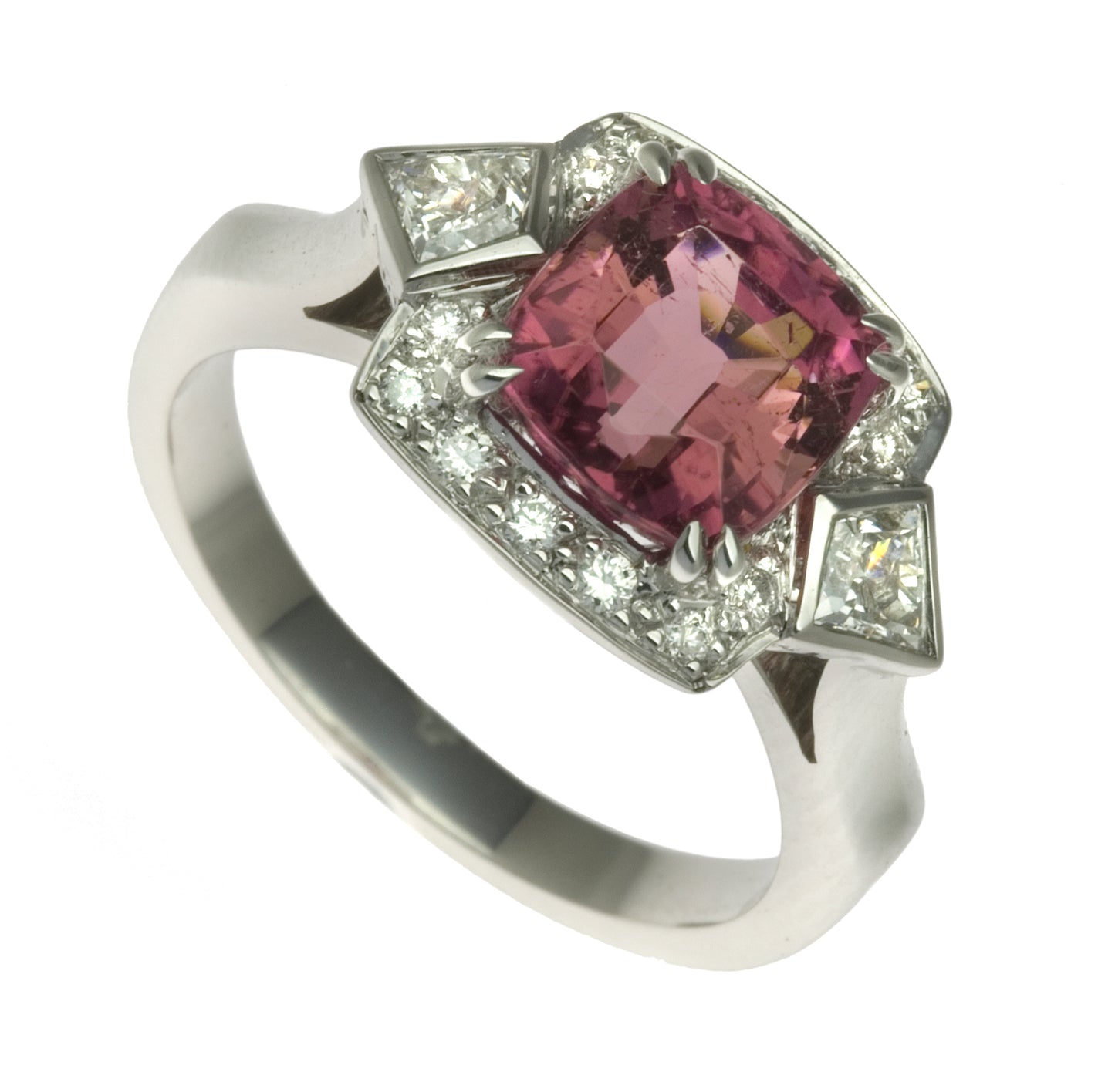 Pink Sapphire and Diamond ring